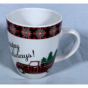 Royal Norfolk Happy Holidays Coffee Mug 14oz Christmas Tree Truck